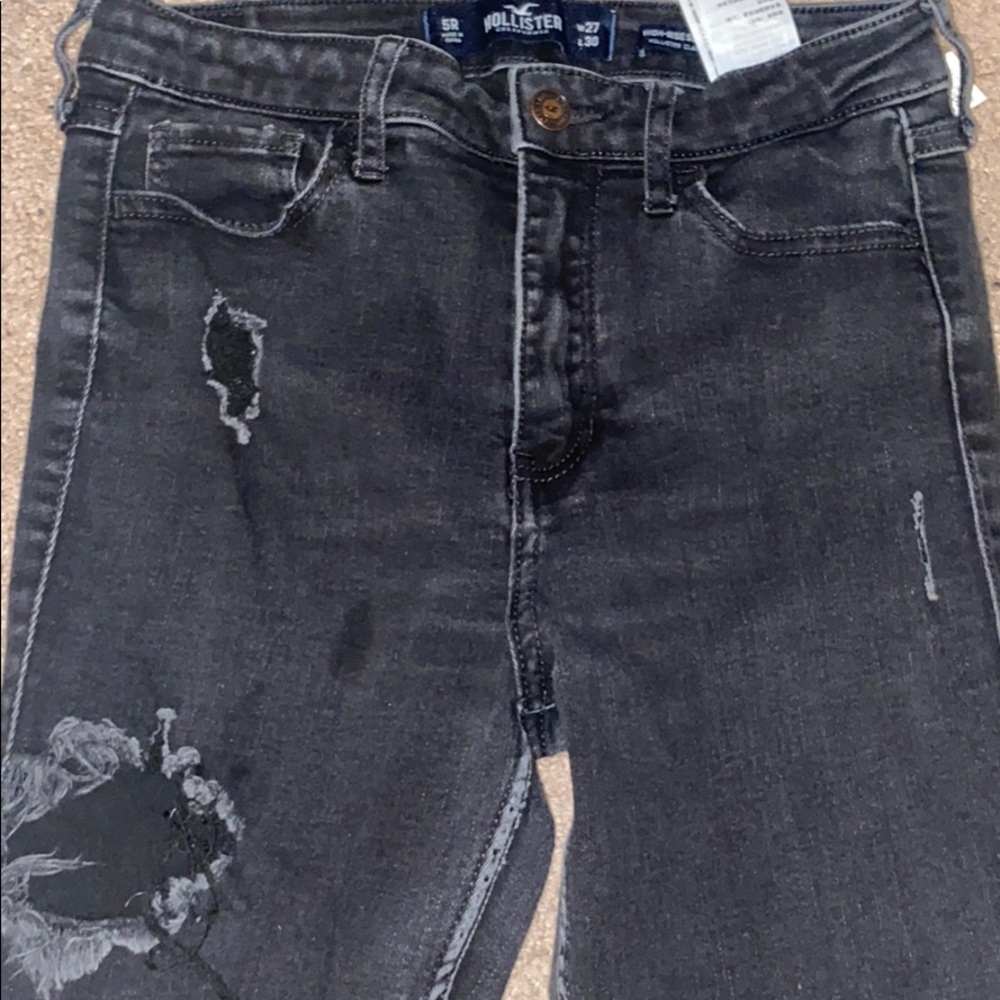 Holister skinny ripped black jeans